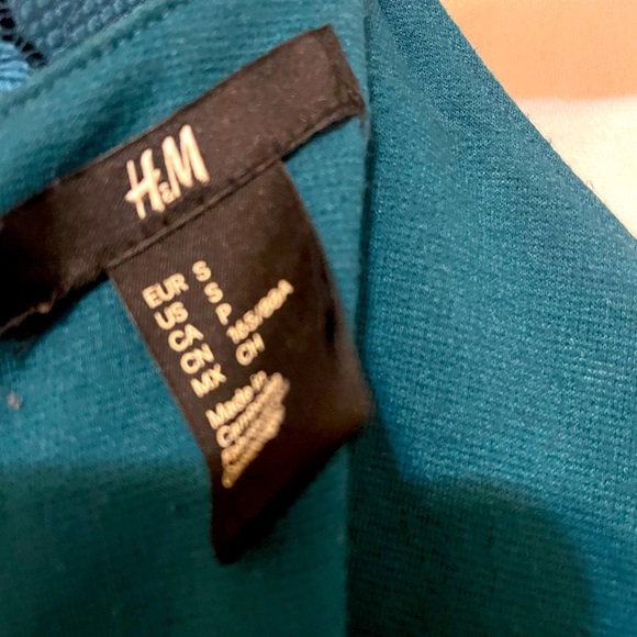 H & M Teal Lace Dress Size Small - Picture 3 of 3